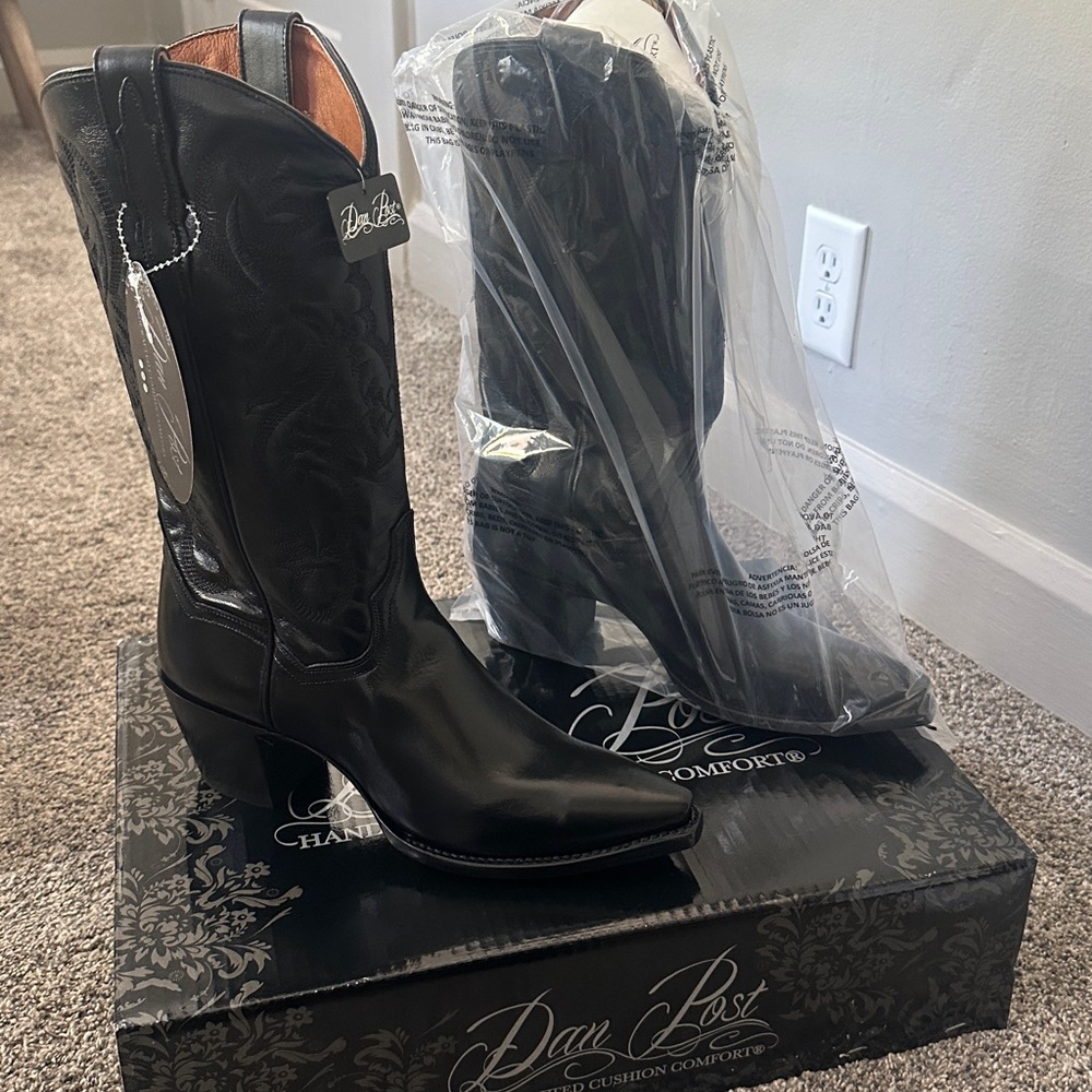 Dan Post NEW IN BOX, never worn Napalino DP3200 Black Cowboy boots. size 11 - Picture 3 of 6